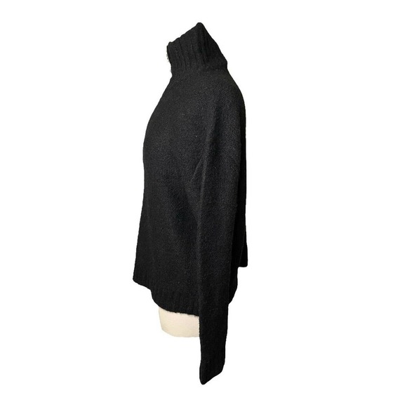 Vince Camuto Chunky Oversized Soft Turtleneck Quarter Zip Black Sweater Small - Picture 4 of 8